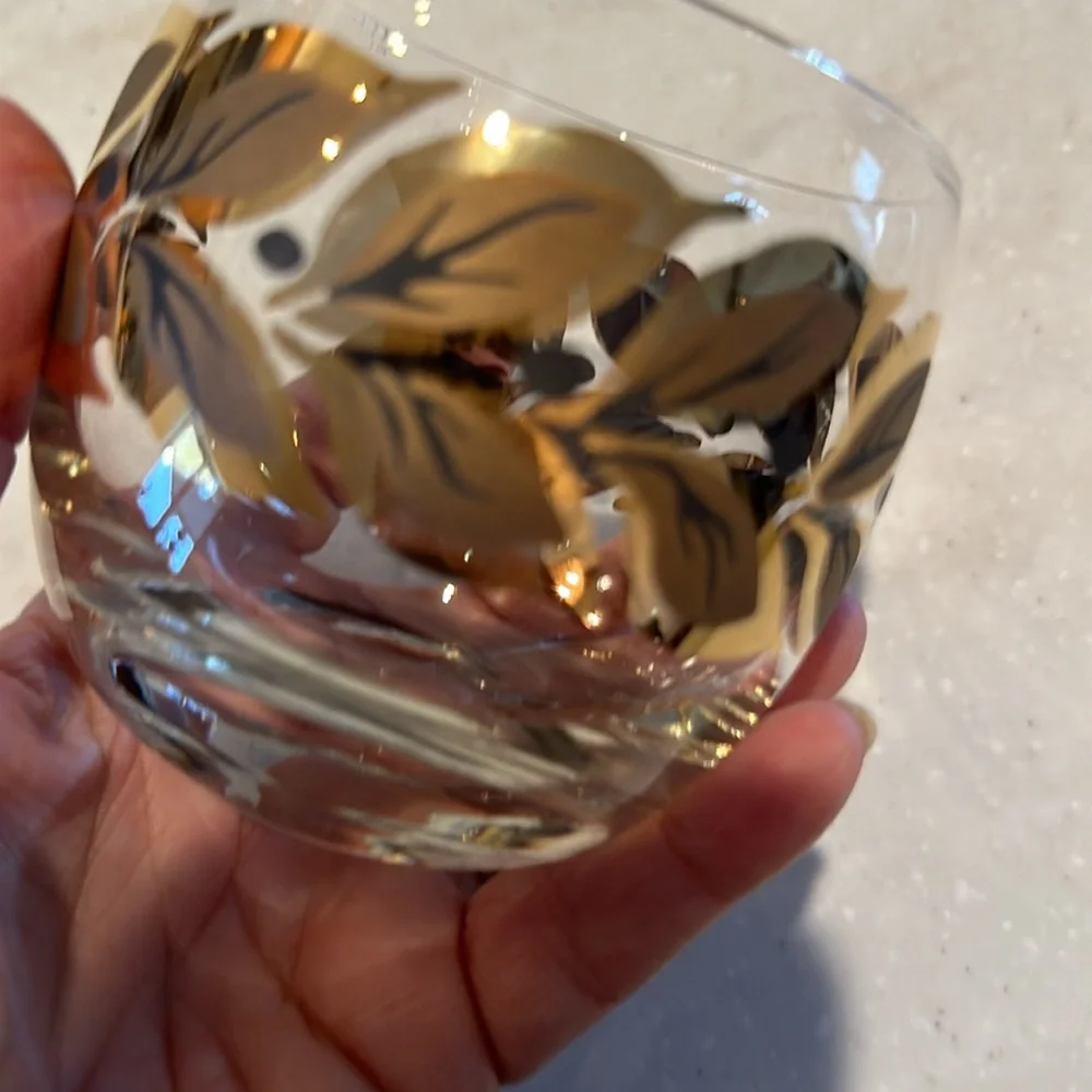 MCM Federal Roly Poly Barware Laurel Leaf Glasses - Picture 5 of 5